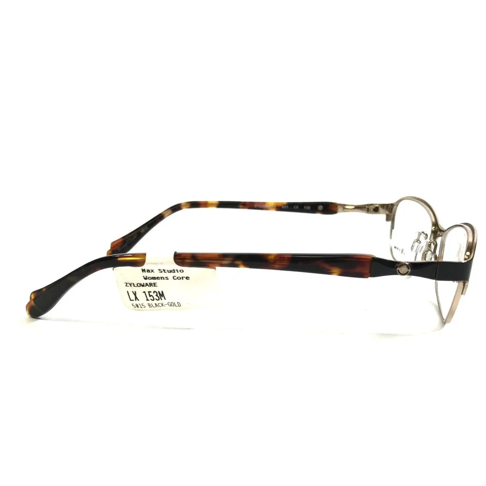 Max Studio Eyeglasses Frames 153M ZYLOWARE 021 Black Gold Cat Eye 50-15-135
